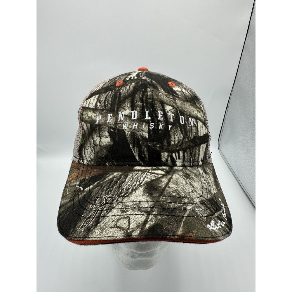 Pendleton Whisky Camo Trucker Hat Snapback Mesh Back Hunting Outdoor Y2K